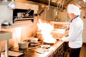 Chef With High Burning Flames, restaurant HVAC, Peltec timer