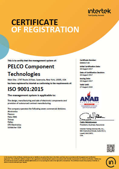 ISO 9001:2015 Certificate of Registration