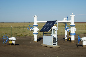 Solar panel in gas field